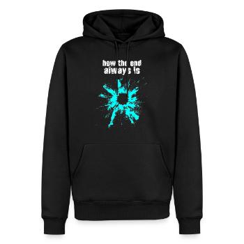 wie das ende immer ist ... - Männer Premium Bio Hoodie - Schwarz - Vorne - Nico (187cm)