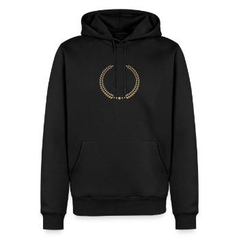 Kranz - Männer Premium Bio Hoodie - Schwarz - Vorne - Nico (187cm)