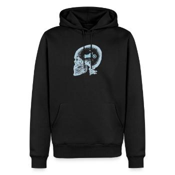 Motorcycle Chopper xray Motorrad Schädel - Männer Premium Bio Hoodie - Schwarz - Vorne - Nico (187cm)
