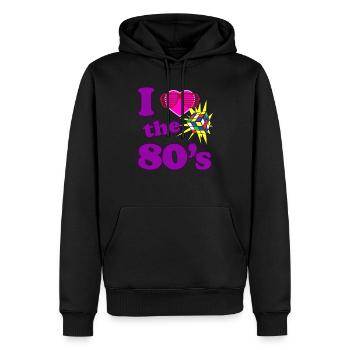 80er Jahre Kostüm Retro - Männer Premium Bio Hoodie - Schwarz - Vorne - Nico (187cm)