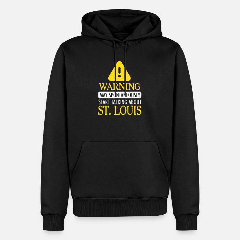 WARNING!:St. Louis - Männer Premium Bio Hoodie - Schwarz
