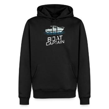 BOATING: Boat Captain - Männer Premium Bio Hoodie - Schwarz - Vorne - Nico (187cm)