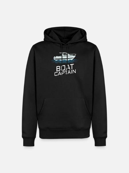 BOATING: Boat Captain - Männer Premium Bio Hoodie - Schwarz