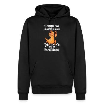 Bartagame Echse Gecko lustiger Spruch - Männer Premium Bio Hoodie - Schwarz - Vorne - Nico (187cm)