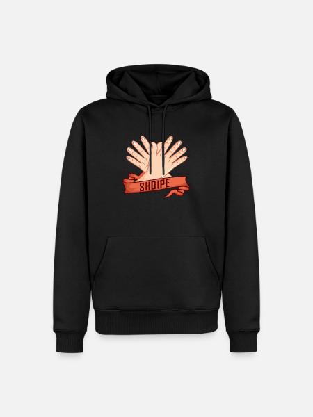 SHQIPE Albanian flag eagle hand sign - Men’s Premium Organic Hoodie - black