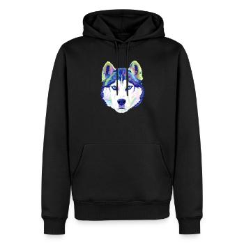 Splash Siberian Husky chien - Sweat à capuche Premium bio Homme - noir - Devant - Nico (187cm)