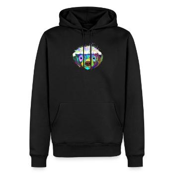 Splash Dachs - Männer Premium Bio Hoodie - Schwarz - Vorne - Nico (187cm)