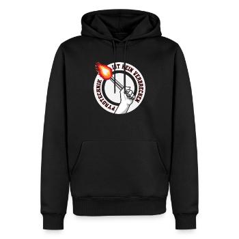 Pyrotechnik ist kein Verbrechen Fussball Fan - Männer Premium Bio Hoodie - Schwarz - Vorne - Nico (187cm)