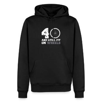 40er 40. Geburtstag Radsport Radfahrer Geschenk - Männer Premium Bio Hoodie - Schwarz - Vorne - Nico (187cm)