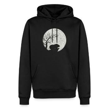 Cadeau d'Halloween cochon d'Inde pleine lune - Sweat à capuche Premium bio Homme - noir - Devant - Nico (187cm)