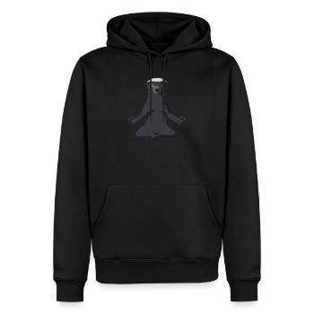 Honig Dachs - Männer Premium Bio Hoodie - Schwarz - Vorne - Nico (187cm)
