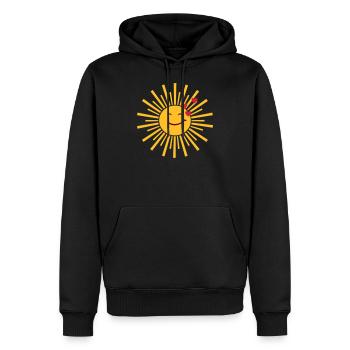 Sonne scheint Liebe - Männer Premium Bio Hoodie - Schwarz - Vorne - Nico (187cm)