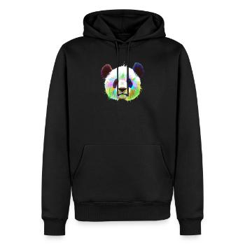 Splash Panda - Sweat à capuche Premium bio Homme - noir - Devant - Nico (187cm)