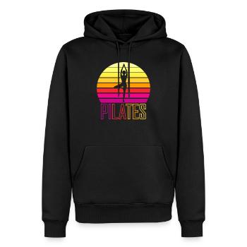 Cadeau vintage rétro Pilates - Sweat à capuche Premium bio Homme - noir - Devant - Nico (187cm)