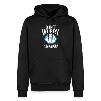 Don´t Worry I Have A Plan Rollespieler Pen & Paper - Männer Premium Bio Hoodie - Schwarz - Vorne - Nico (187cm)