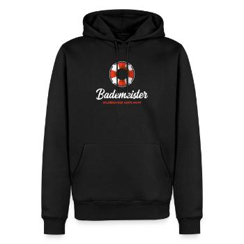 Bademeister Rettungsschwimmer Spruch Geschenk - Männer Premium Bio Hoodie - Schwarz - Vorne - Nico (187cm)