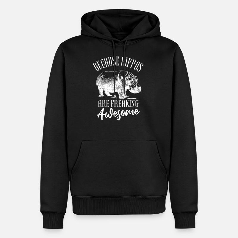 Nilpferd Flusspferd - Männer Premium Bio Hoodie - Schwarz