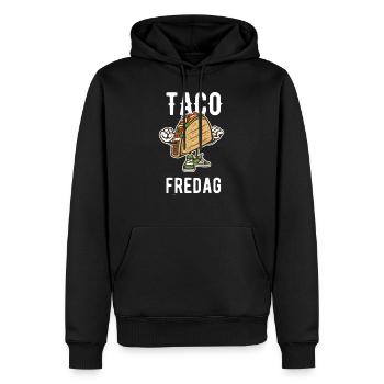 Vendredi taco - Sweat à capuche Premium bio Homme - noir - Devant - Nico (187cm)