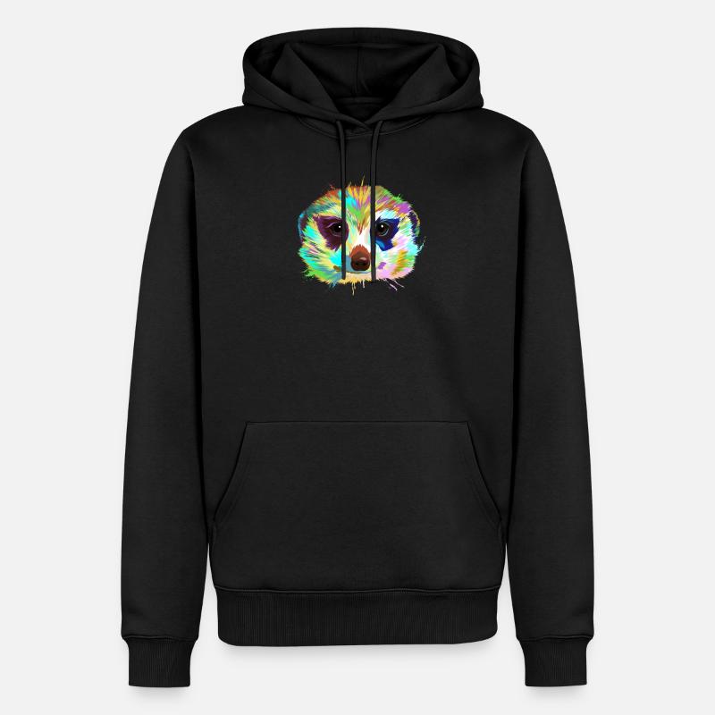 Portrait de suricate - Sweat à capuche Premium bio Homme - noir