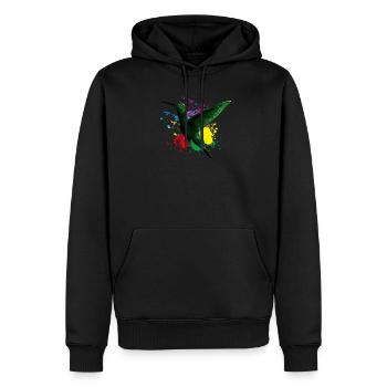 Oiseau - Sweat à capuche Premium bio Homme - noir - Devant - Nico (187cm)