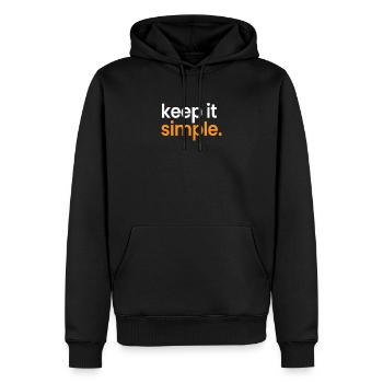 Keep It Simple Minimalism Minimalist Simple - Sweat à capuche Premium bio Homme - noir - Devant - Nico (187cm)
