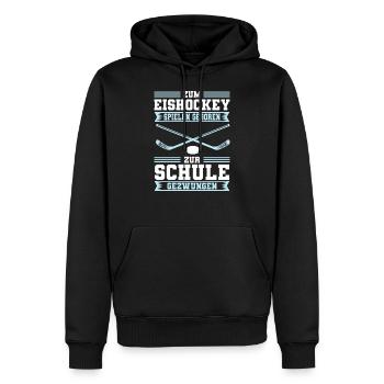 Eishockey Kinder Mannschaft Verein Geschenk - Männer Premium Bio Hoodie - Schwarz - Vorne - Nico (187cm)