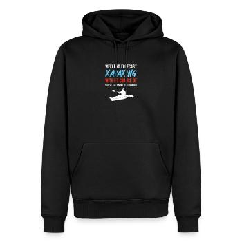 KAYAKING: Kayaking Forecast - Männer Premium Bio Hoodie - Schwarz - Vorne - Nico (187cm)