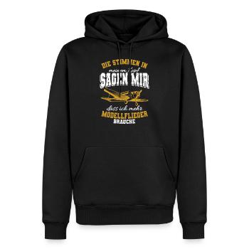 Modellflugzeug Modellfliegen Modellflug Geschenk - Männer Premium Bio Hoodie - Schwarz - Vorne - Nico (187cm)