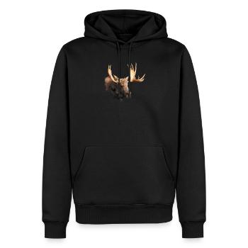 Moose Splatter - Men’s Premium Organic Hoodie - black - Front - Nico (187cm)
