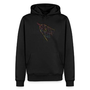 Huhn - Männer Premium Bio Hoodie - Schwarz - Vorne - Nico (187cm)