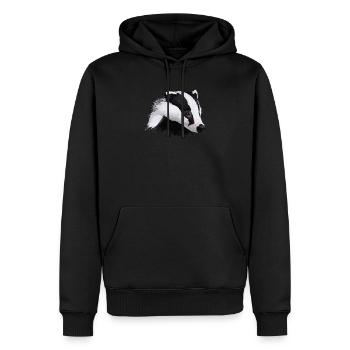 Blaireau - Sweat à capuche Premium bio Homme - noir - Devant - Nico (187cm)