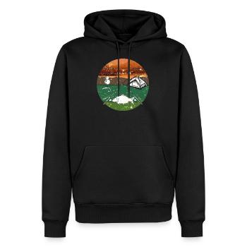 Carp batch vintage - Men’s Premium Organic Hoodie - black - Front - Nico (187cm)
