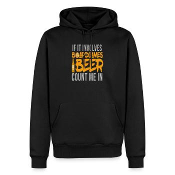 Jeux de société et jeu de société de bière nerd - Sweat à capuche Premium bio Homme - noir - Devant - Nico (187cm)