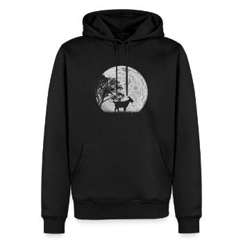 Ziege Landwirt Mond Hirte Bauer Geschenk - Männer Premium Bio Hoodie - Schwarz - Vorne - Nico (187cm)