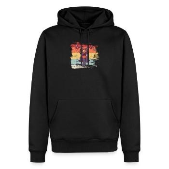 Moto cadeau pour les motocyclistes - Sweat à capuche Premium bio Homme - noir - Devant - Nico (187cm)