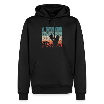 Kitesurfer Vintage - Sweat à capuche Premium bio Homme - noir - Devant - Nico (187cm)