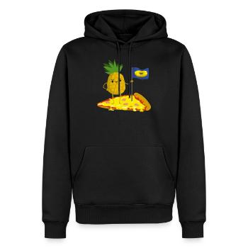 Pizza Hawaï T-shirt - Sweat à capuche Premium bio Homme - noir - Devant - Nico (187cm)
