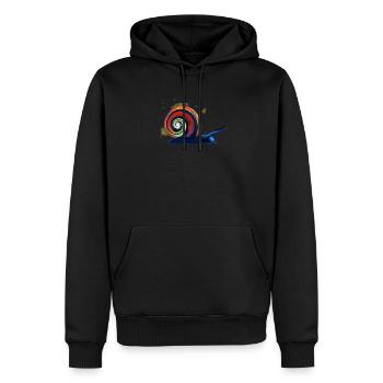 Escargot coloré - Sweat à capuche Premium bio Homme - noir - Devant - Nico (187cm)