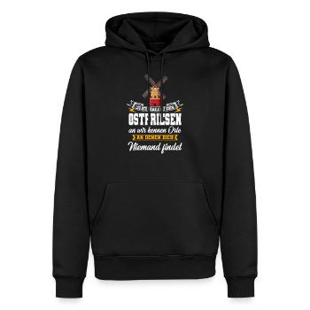 Ostfriese Ostfriesland lustiger Spruch Geschenk - Männer Premium Bio Hoodie - Schwarz - Vorne - Nico (187cm)