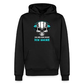 Ich hör dich nicht ich zocke Gamer Zocker Gaming - Männer Premium Bio Hoodie - Schwarz - Vorne - Nico (187cm)