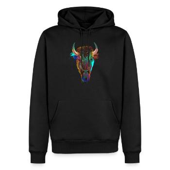 Splash Bison - Sweat à capuche Premium bio Homme - noir - Devant - Nico (187cm)