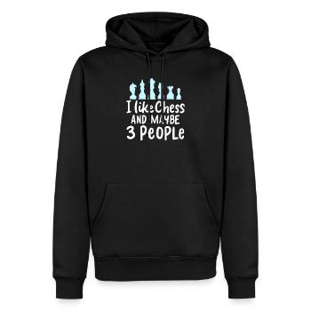 CHESS : I Like Chess - Männer Premium Bio Hoodie - Schwarz - Vorne - Nico (187cm)