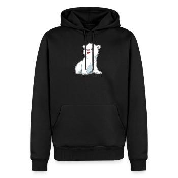 Polar Bear Shirt | Snow Cold Winter Bear Animal - Men’s Premium Organic Hoodie - black - Front - Nico (187cm)