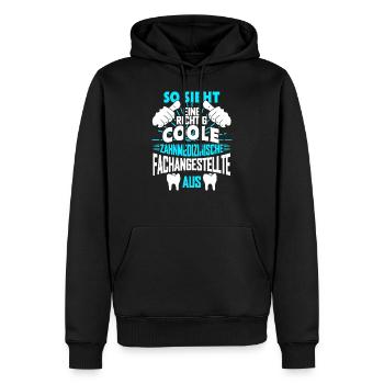 Zahnmedizinische Fachangestellte Zahnarzthelferin - Männer Premium Bio Hoodie - Schwarz - Vorne - Nico (187cm)