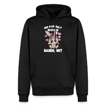 Süßer Hase Ich mag halt Hasen Okay Geschenkidee - Männer Premium Bio Hoodie - Schwarz - Vorne - Nico (187cm)