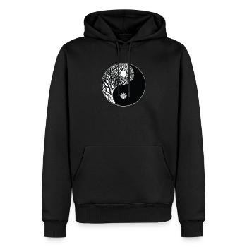 Ying Yang Meditation Relax Yoga Yogi - Männer Premium Bio Hoodie - Schwarz - Vorne - Nico (187cm)