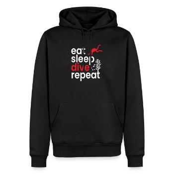 Eat Sleep Dive Repeat Diving Divers - Men’s Premium Organic Hoodie - black - Front - Nico (187cm)