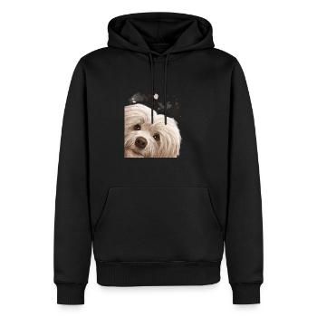 Neugieriger Havaneser Hund - Männer Premium Bio Hoodie - Schwarz - Vorne - Nico (187cm)