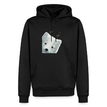 Neugieriger Polarfuchs - Männer Premium Bio Hoodie - Schwarz - Vorne - Nico (187cm)