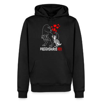 Maman dinosaure de grossesse - Sweat à capuche Premium bio Homme - noir - Devant - Nico (187cm)